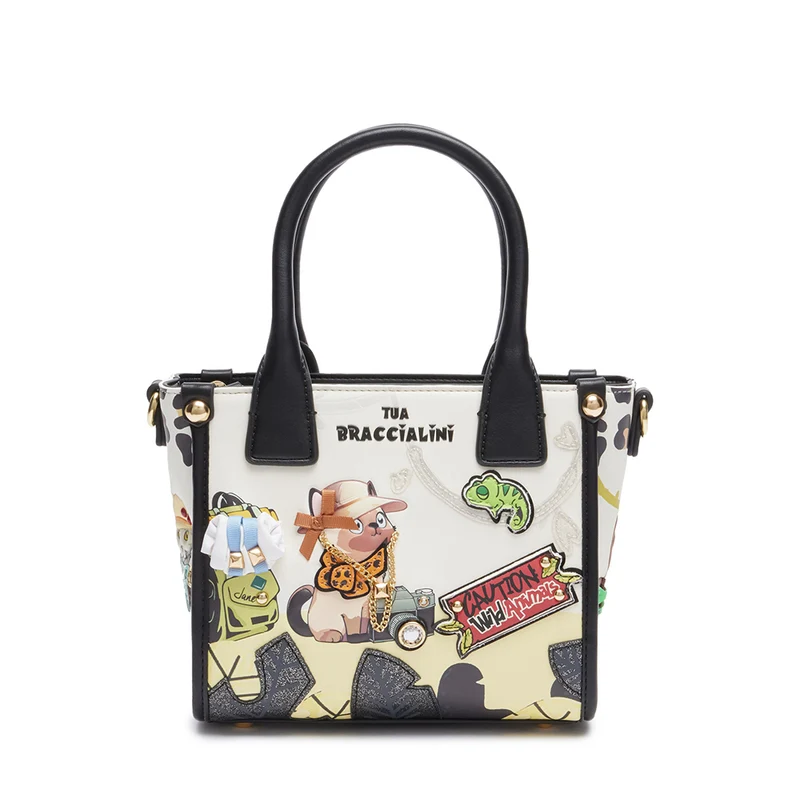 Borsa Donna a Mano Small BRACCIALINI linea Allround stampa Pets