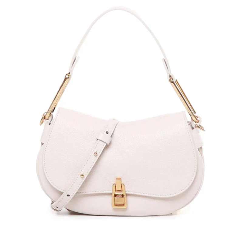 Borsa Donna a Mano con Tracolla COCCINELLE linea Magie Soft Medium in Pelle colore Lambskin White