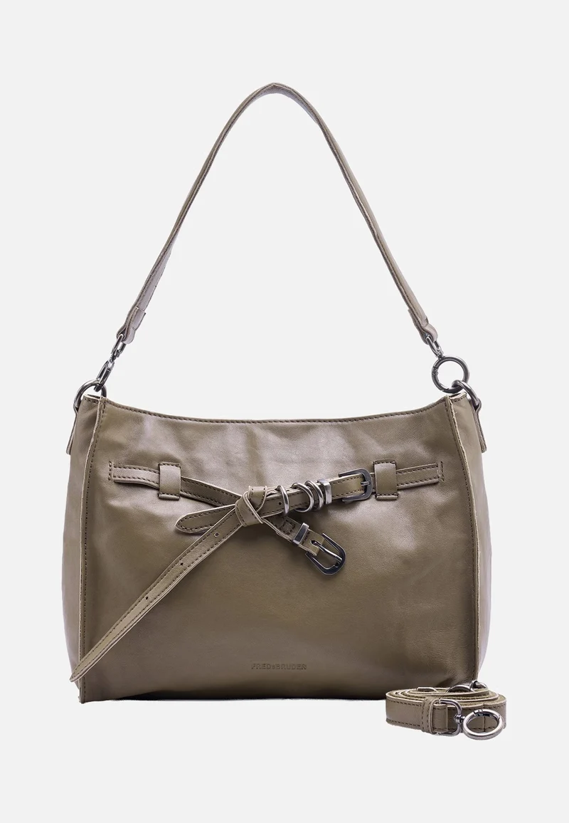 Belted With Love Shoulderbag Grey Khaki - Shoulder Bag