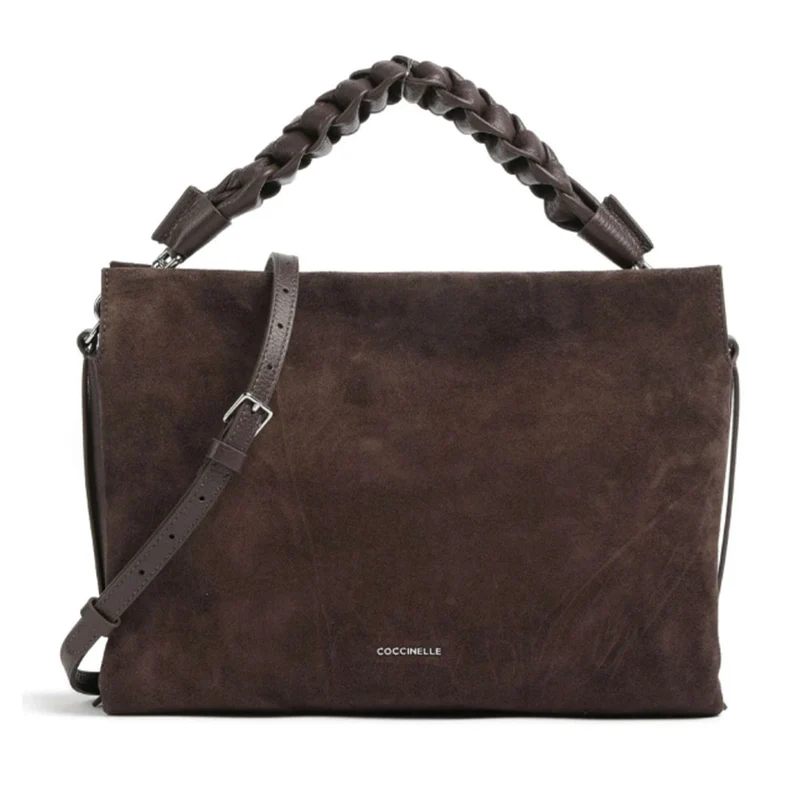 Borsa Donna a Mano COCCINELLE in Pelle Scamosciata linea Boheme Suede colore Fondant Brown