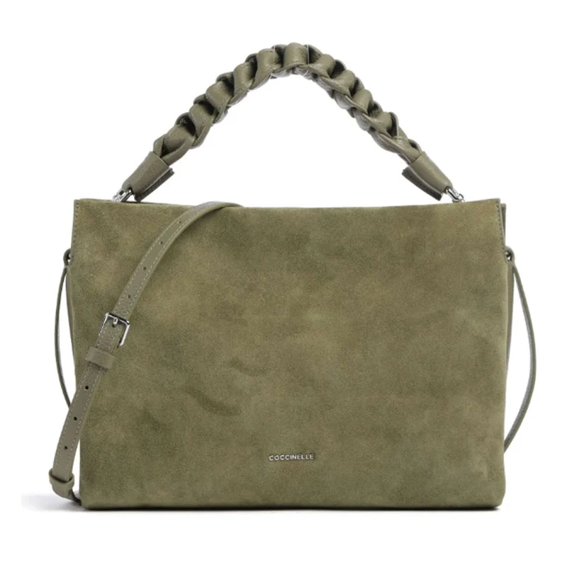 Borsa Donna a Mano COCCINELLE in Pelle Scamosciata linea Boheme Suede colore Laurel Green