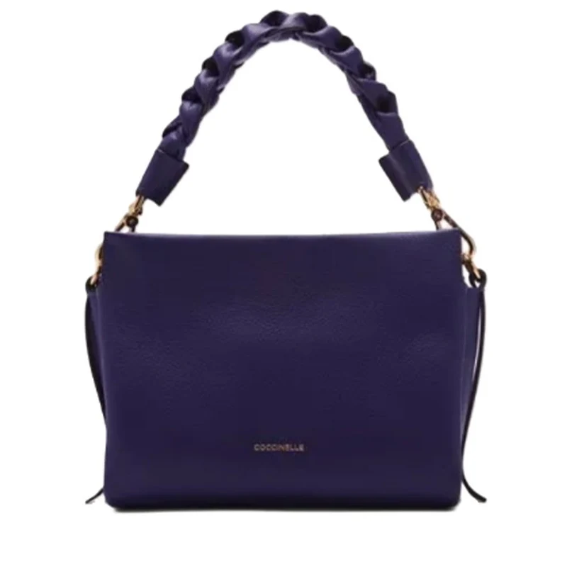Borsa Donna a Mano COCCINELLE linea Boheme Small in Pelle Royal Blue - Fondant Brown