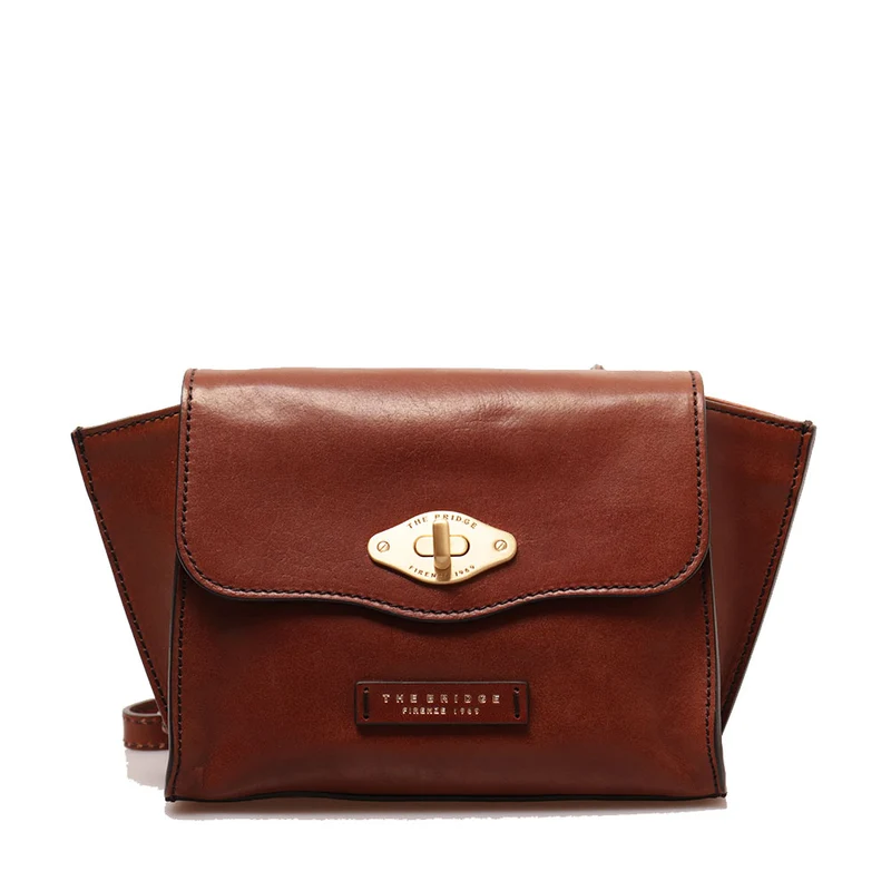 Borsa Donna a Tracolla con Pattina THE BRIDGE linea Barbara in Pelle Marrone