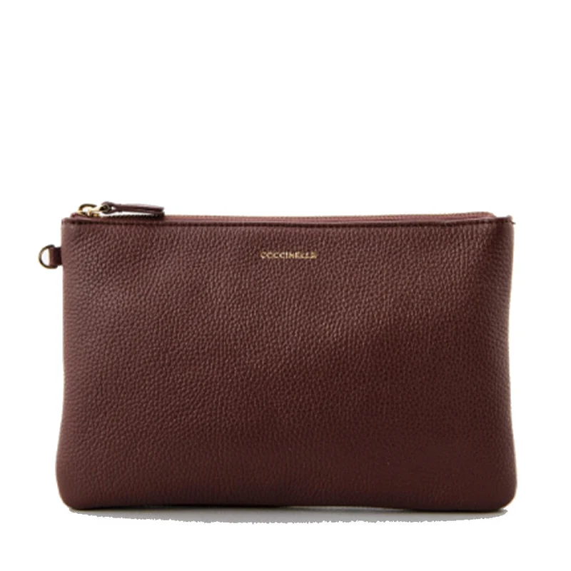 Pochette Donna COCCINELLE in Pelle Linea New Best Soft Colore Cola Misura Media