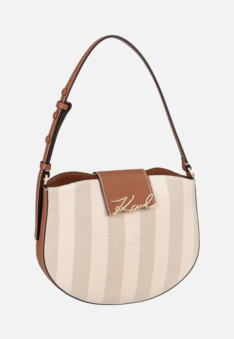 K/Signature Flap SHB Herr Natural Canvas Tan - Shoulder Bag