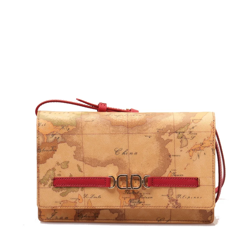 Pochette Donna con Tracolla 1A Classe Alviero Martini linea 3D Geo colore Geo Classic e Rosso PN69