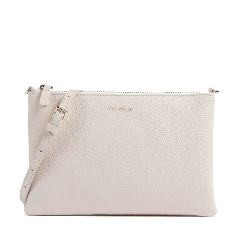Borsa Donna a Tracolla COCCINELLE in Pelle Lambskin White Linea Best Small