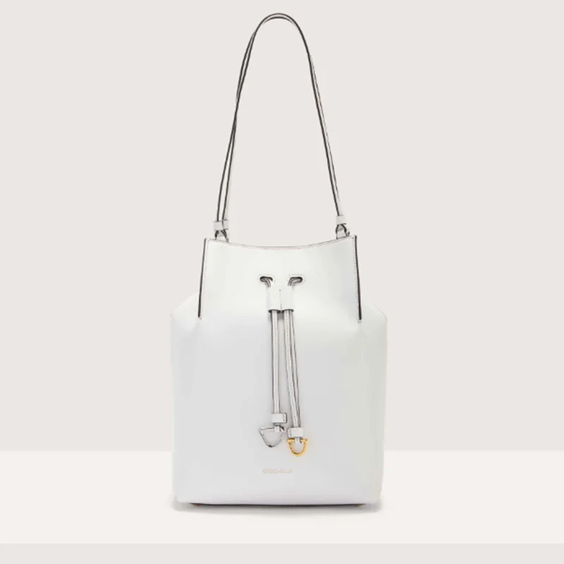 Borsa Donna a Spalla COCCINELLE in Pelle Linea Roundabout colore Brillant White