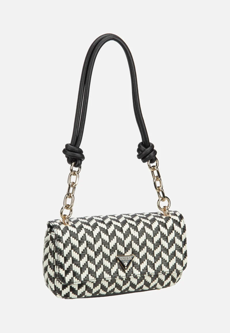 Tessi Flap Shoulder Black Multi - Shoulder Bag