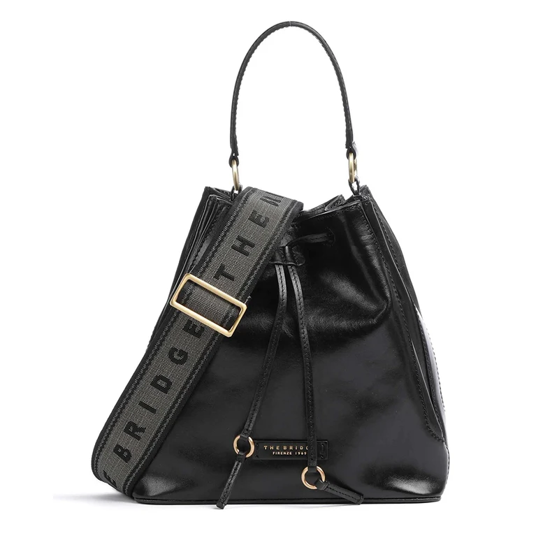 Borsa Donna a Secchiello THE BRIDGE linea Fiammetta in Pelle Nera