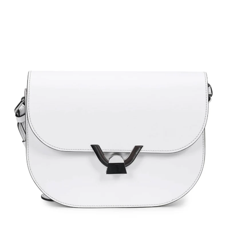 Borsa Donna a Tracolla COCCINELLE in Pelle Liscia Brillant White linea Dew Cowhide Small