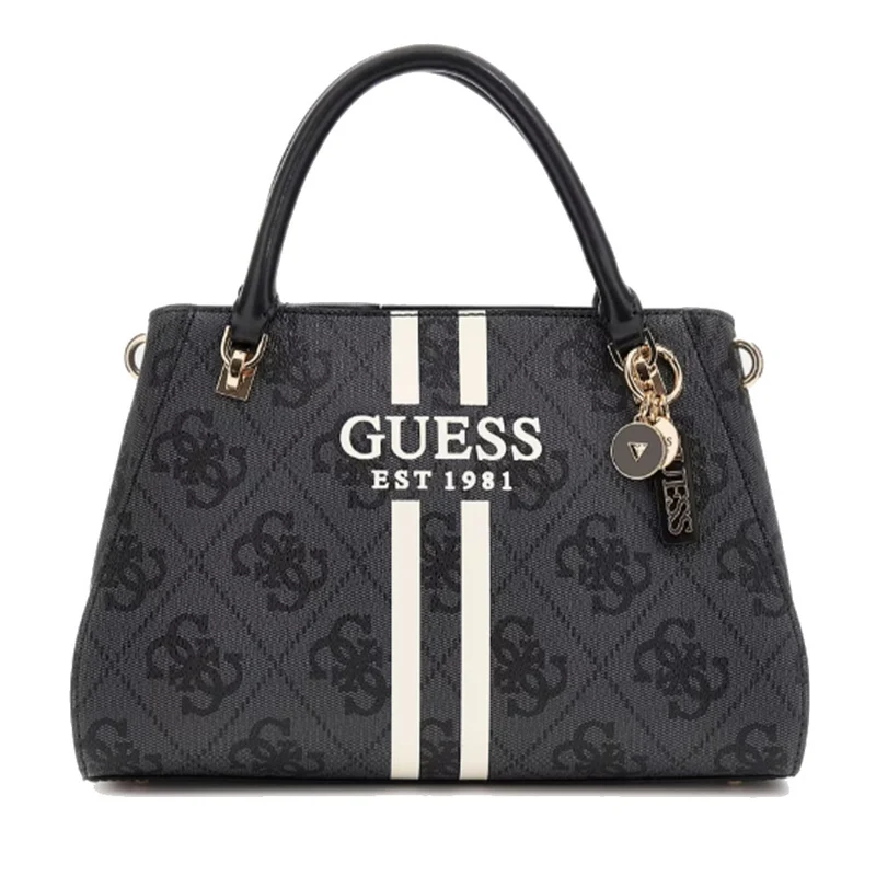 Borsa Donna a Mano GUESS Linea Noelle Colore Coal Logo con Logo Frontale