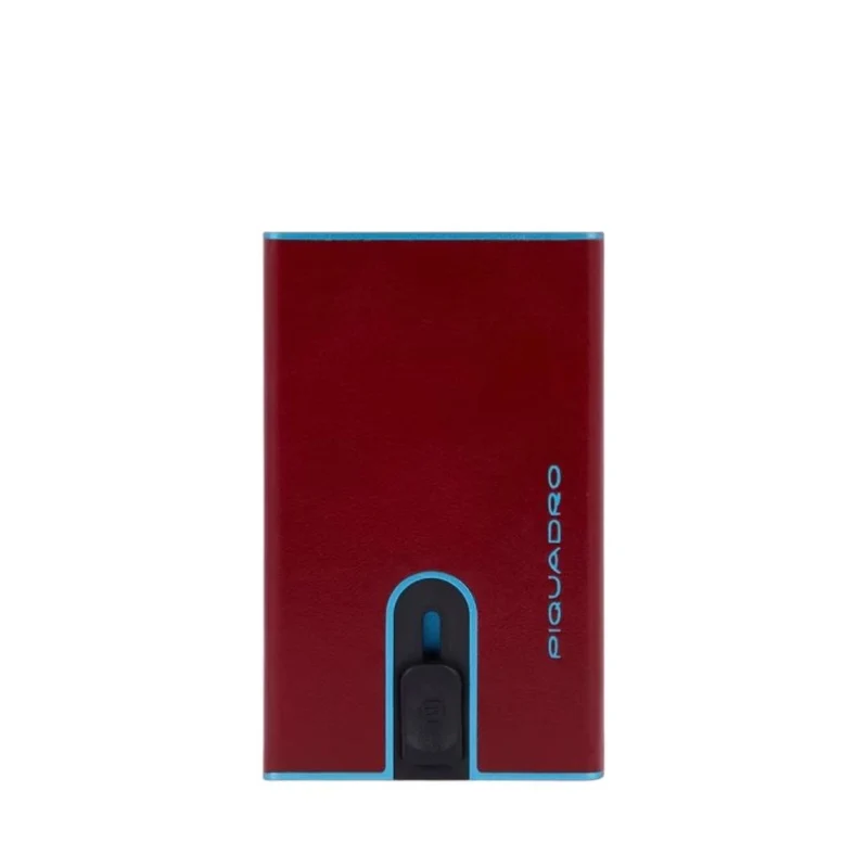 Porta Carte di Credito Slim in Pelle e Metallo con Sliding System