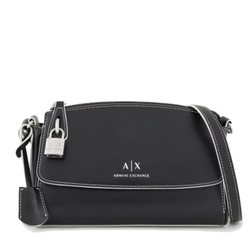 Borsa Donna a Tracolla con Lucchetto ARMANI EXCHANGE colore Black - Journal
