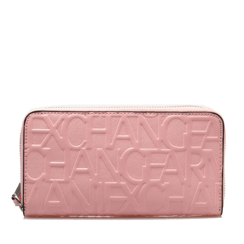 Portafoglio Donna Zip Around ARMANI EXCHANGE colore Sundown con Logo Lucido