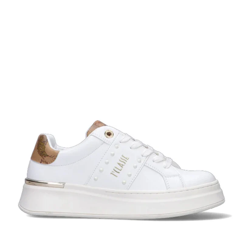 Sneakers Platform 1A Classe Alviero Martini Bianco con Micro Borchie 2140