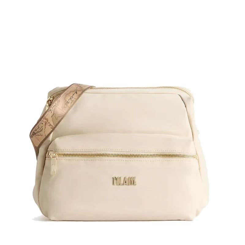Borsa a Tracolla Tripla Portabilità 1A Classe Alviero Martini linea Nylon Eco Vibe Avorio LA75