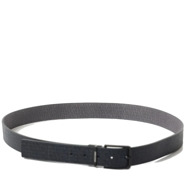 Cintura Uomo ARMANI EXCHANGE in Pelle Logata Colore Deep Navy - Ebony