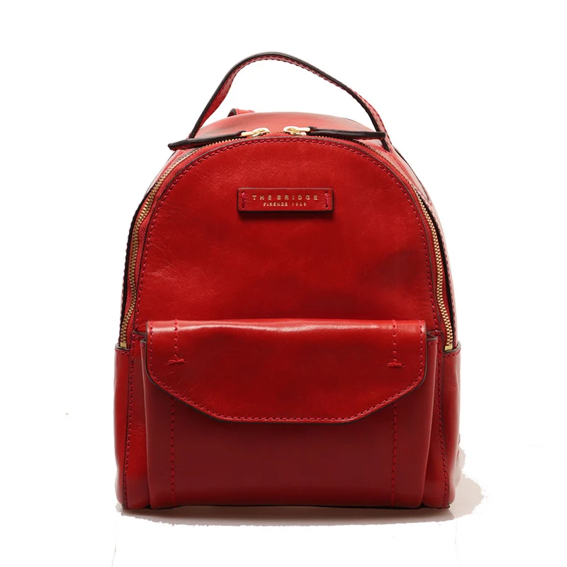 Zaino Donna Medio THE BRIDGE linea Fiona in Pelle Rossa