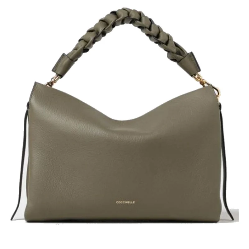 Borsa Donna a Mano COCCINELLE in Pelle linea Boheme Medium colore Laurel Green - Fondant Brown