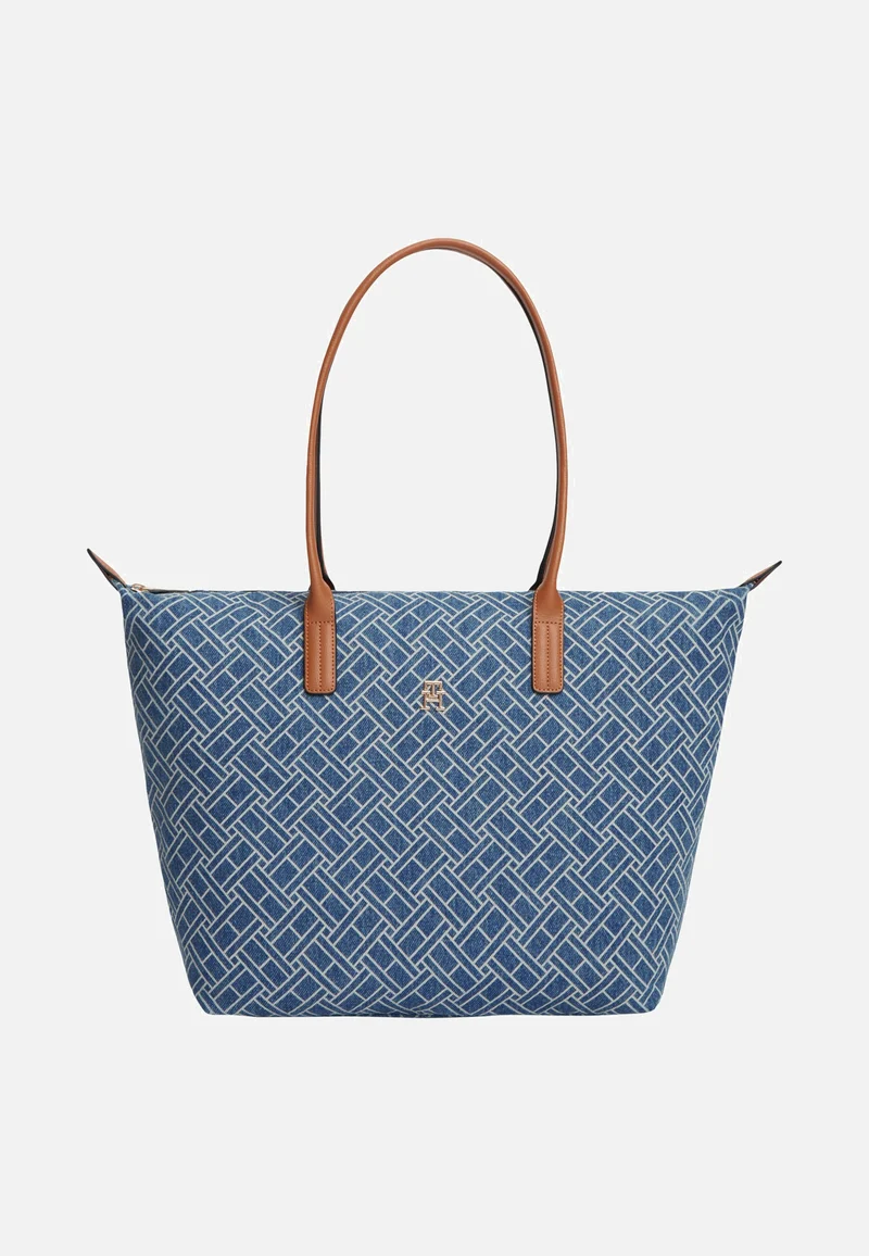 Popette Tote Denim Flag Blue Denim - Shopper