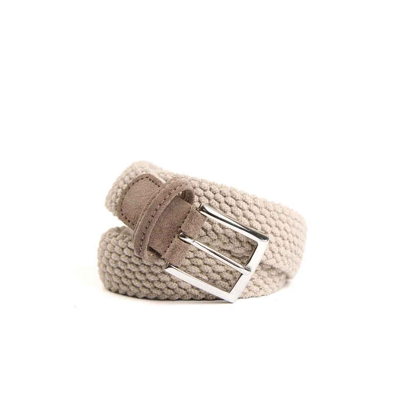 BEIGE WOVEN WOOL BELT