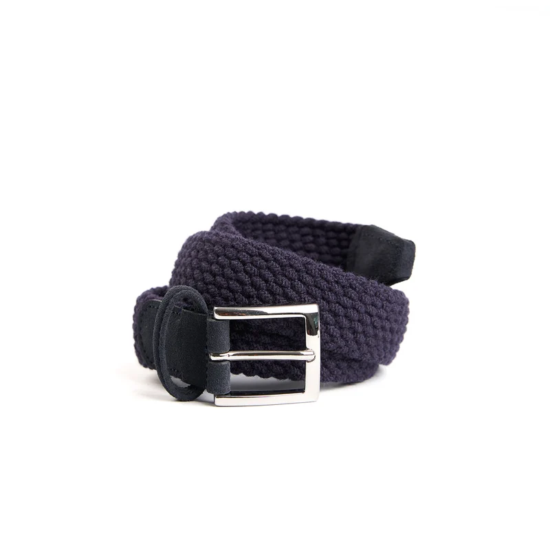 DARK BLUE WOVEN WOOL BELT