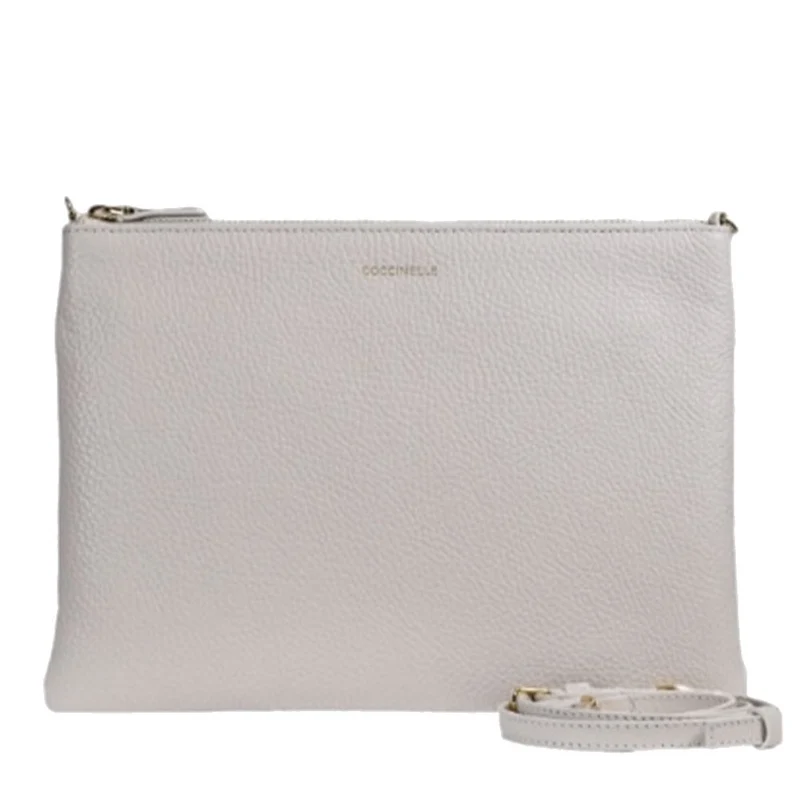 Borsa Donna a Tracolla COCCINELLE in Pelle Colore Blanco Linea Best Medium
