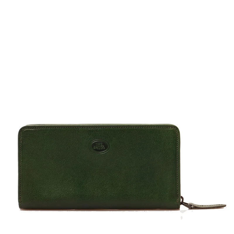 Portafoglio Donna Zip Around THE BRIDGE linea Story in Pelle Verde Bosco