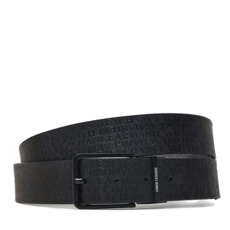 Cintura Uomo ARMANI EXCHANGE in Pelle Logata Colore Black - Grey