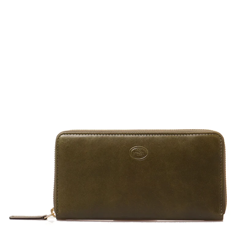 Portafoglio Donna Zip Around THE BRIDGE linea Story in Pelle Verde Timo