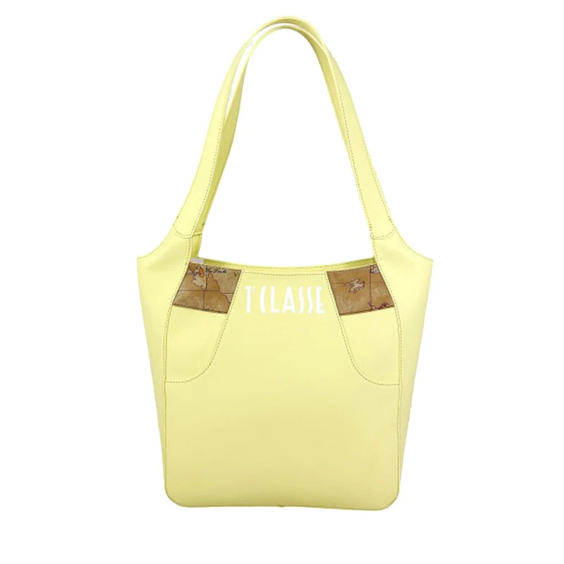 Borsa Sottospalla 1A Classe Alviero Martini linea Geo Mirage in Tessuto Gommato Giallo LC66