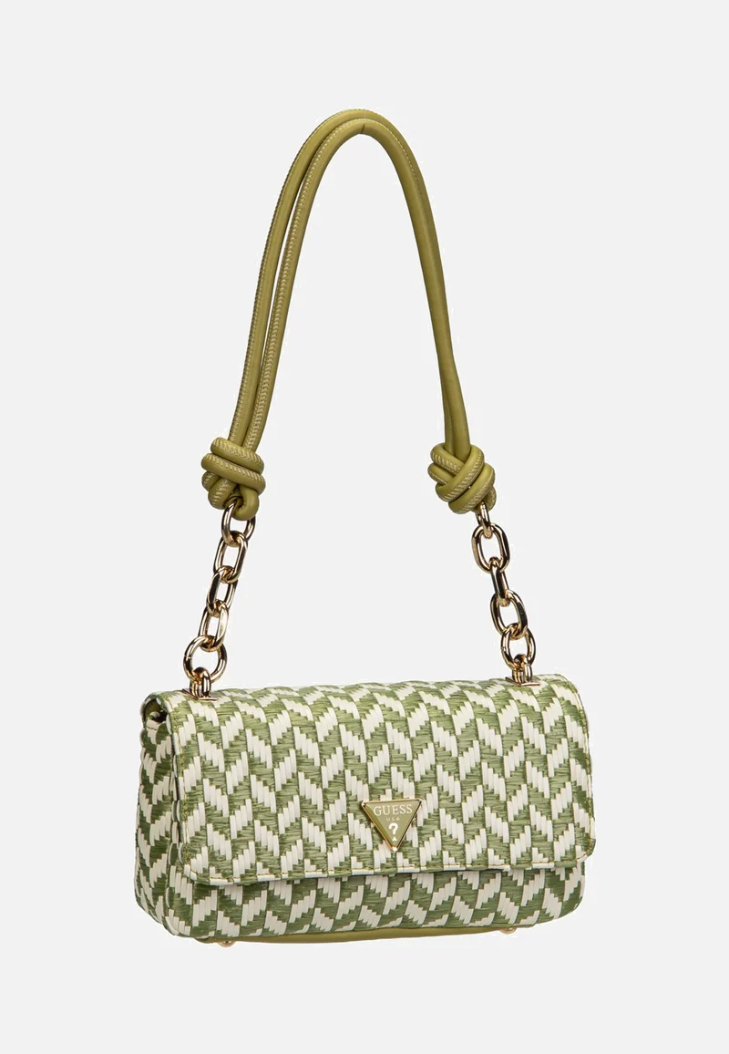 Tessi Flap Shoulder Olive Multi - Shoulder Bag