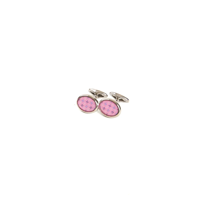 PINK SILVER CUFFLINKS