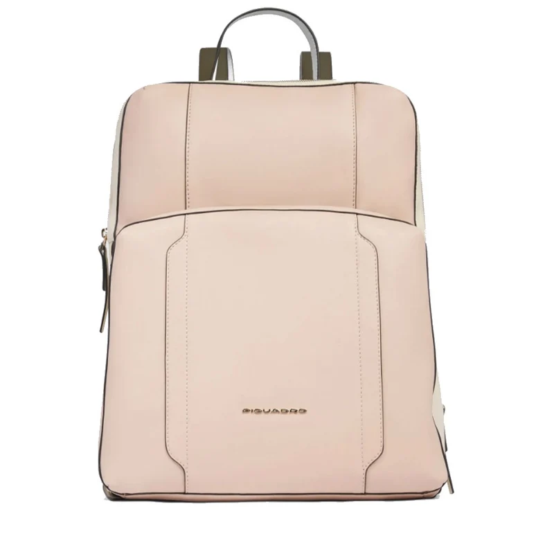 Zaino Donna PIQUADRO con Porta Pc 15,6" in Pelle Colore Rosa - Bianco Linea Circle - CA6216W92