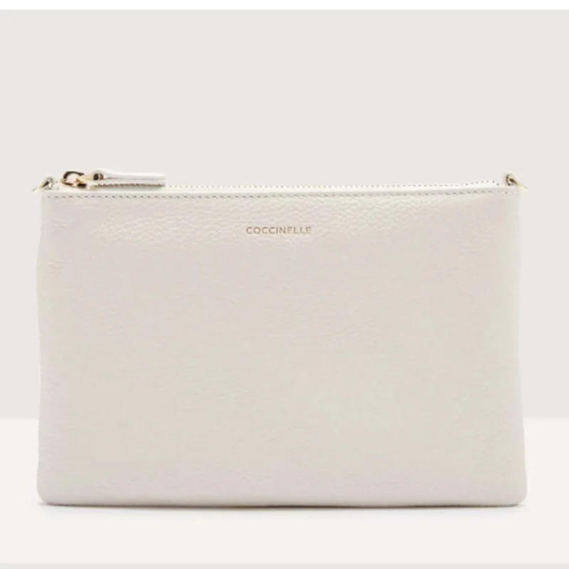 Borsa Donna a Tracolla COCCINELLE in Pelle Blanco Linea Best Small