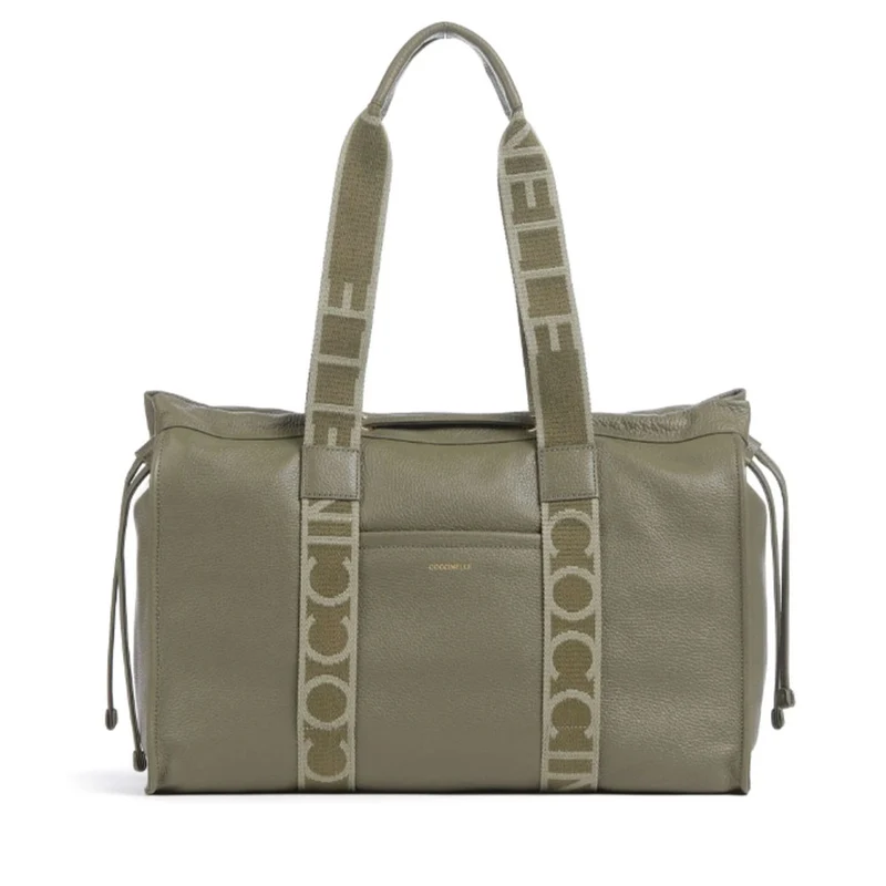 Borsa Donna a Spalla COCCINELLE in Pelle Linea 2Day Signature Large colore Laurel Green