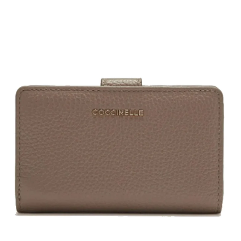 Portafoglio Donna COCCINELLE in Pelle Colore Warm Taupe Linea Metallic Soft