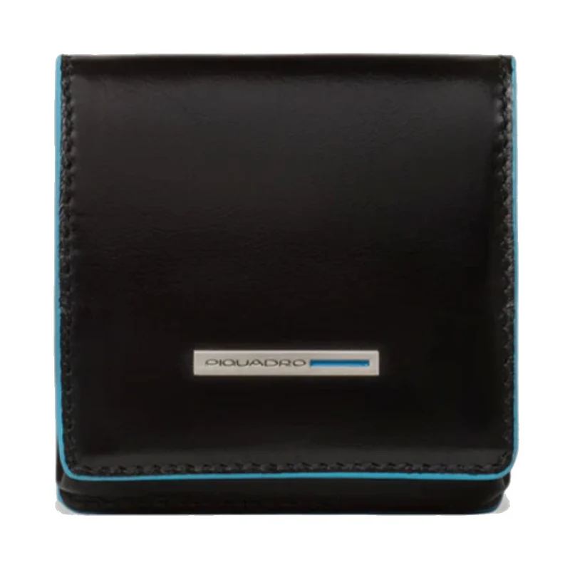 Portamonete Uomo PIQUADRO in Pelle Nera Linea Blue Square - PU2634B2
