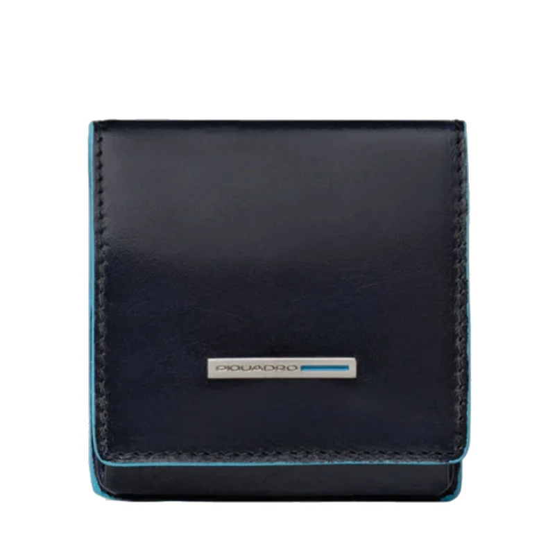 Portamonete Uomo PIQUADRO in Pelle Blu Linea Blue Square - PU2634B2