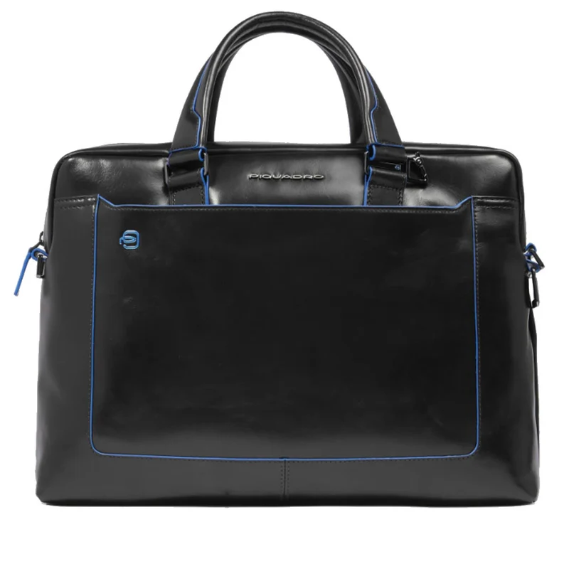 Cartella PIQUADRO Porta Pc 14" in Pelle Nera Linea Blue Square - CA3335B2
