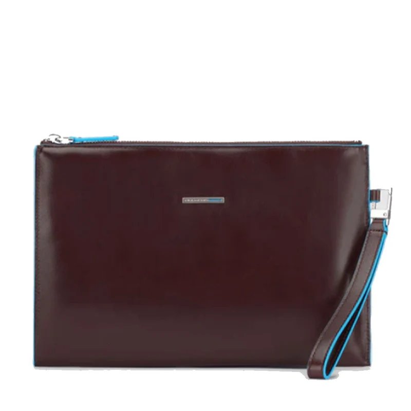 Pochette Uomo PIQUADRO porta iPad® Mini in Pelle Mogano Linea Blue Square - AC5099B2