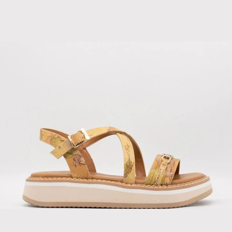 Sandali Platform 1A Classe Alviero Martini stampa Geo Classic con Morsetto Logato 2171
