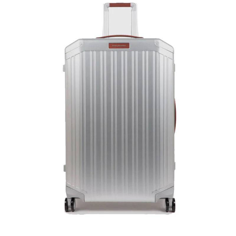 Trolley Grande PIQUADRO Rigido 4 Ruote Grigio - Cuoio Linea PQ ALU - BV4428ALU