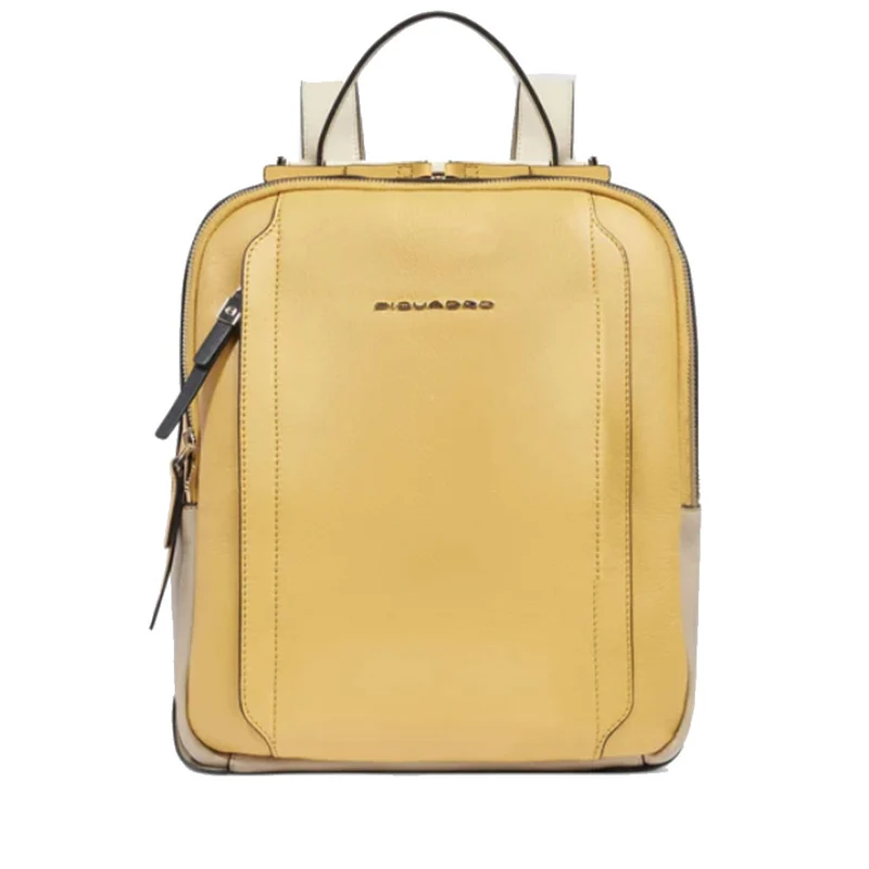 Zaino Donna Porta iPad PIQUADRO linea Circle in Pelle Colore Giallo - Beige - CA5566W92