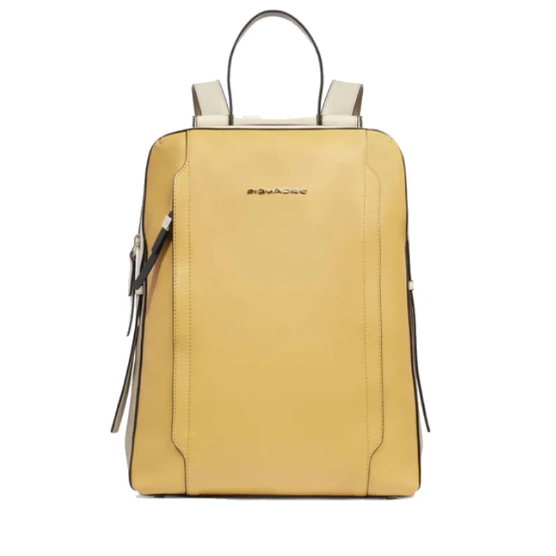 Zaino Donna PIQUADRO Porta Computer in Pelle Giallo - Beige Linea Circle - CA4576W92