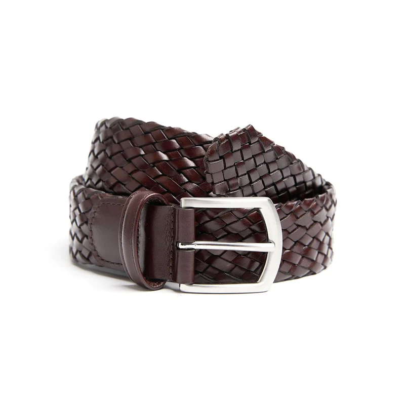 DARK BROWN HAND-WOVEN BELT