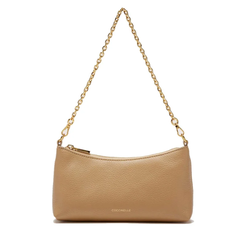Borsa Donna a Spalla COCCINELLE in Pelle Fresh Beige Linea Aura