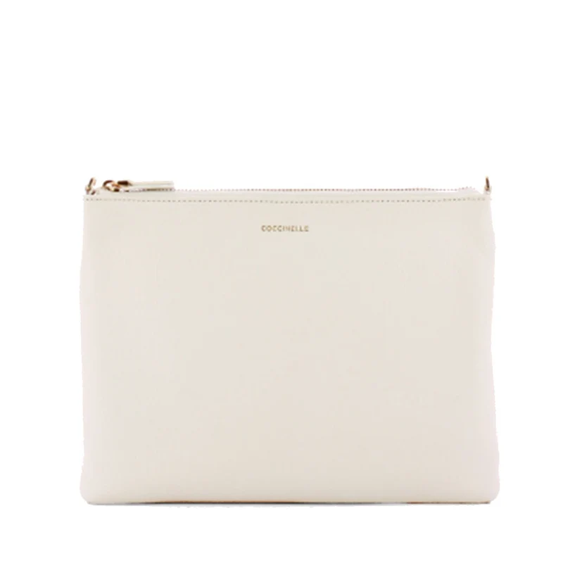 Borsa Donna a Tracolla COCCINELLE in Pelle Brillant White Linea Best Medium