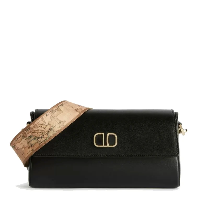 Borsa Donna a Tracolla 1A Classe Alviero Martini linea Geo Summer Feeling in Pelle Nera LC89